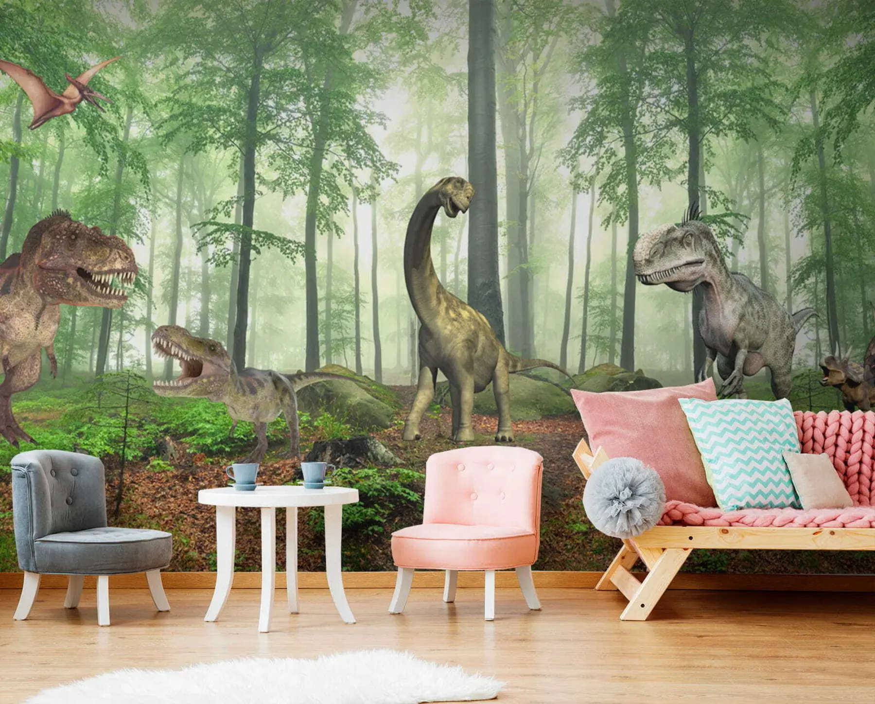 wall murals Dinosaurs in the forest u60039