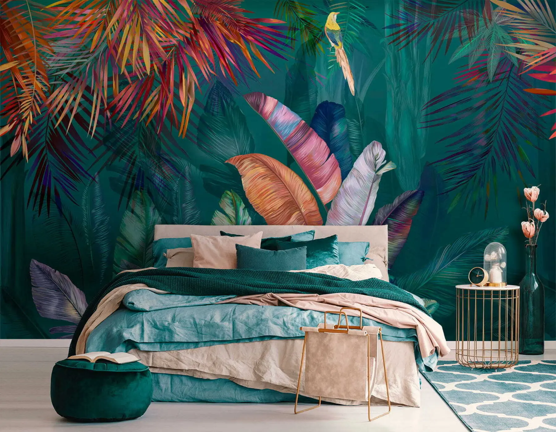 wall murals Bright banana leaves u60120
