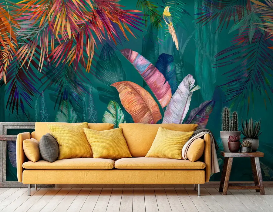 wall murals Bright banana leaves u60120