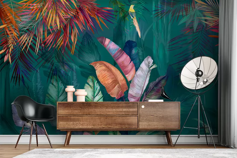 wall murals Bright banana leaves u60120