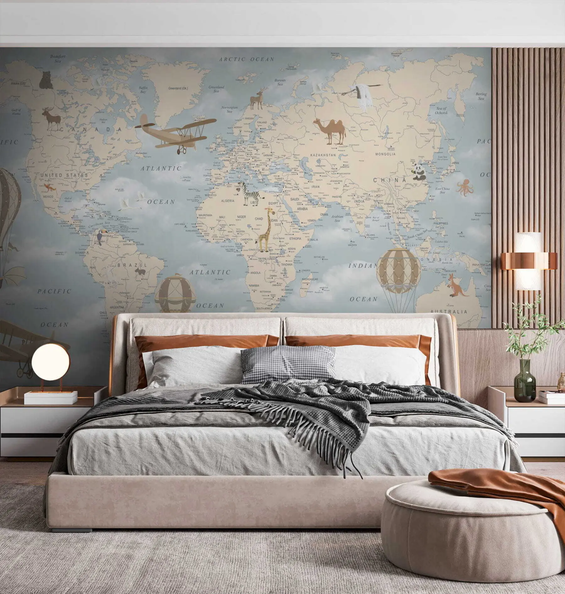 wall murals World, map and atlas u60135