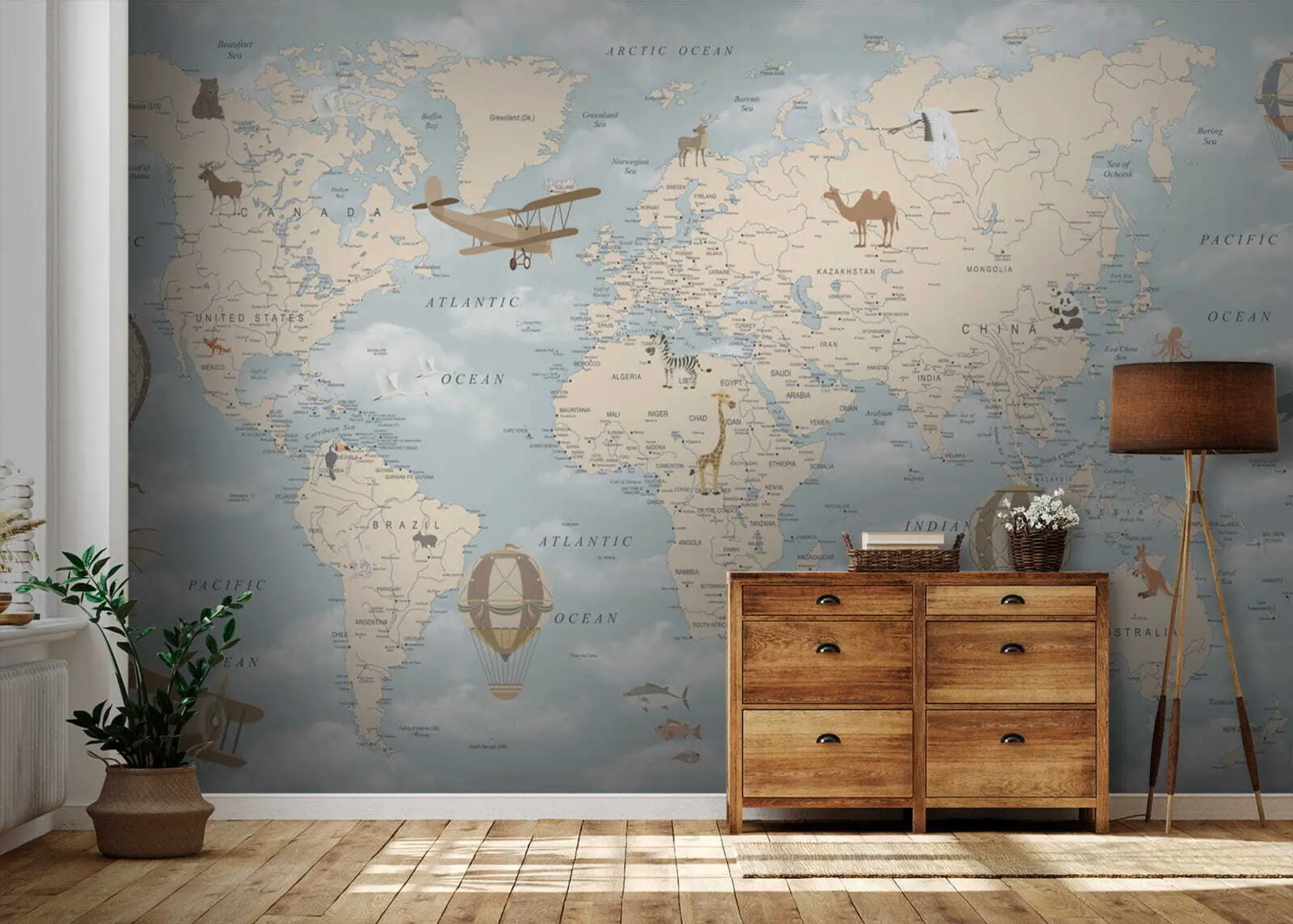 wall murals World, map and atlas u60135
