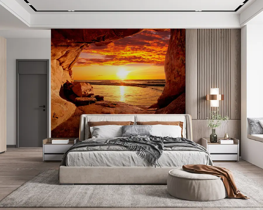 wall murals Sunset in the rocks u60242