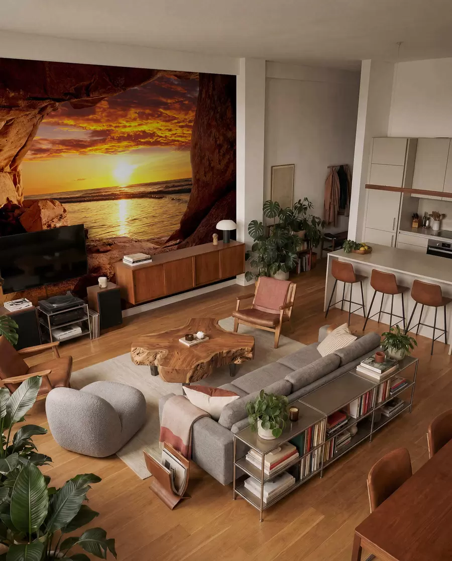 wall murals Sunset in the rocks u60242