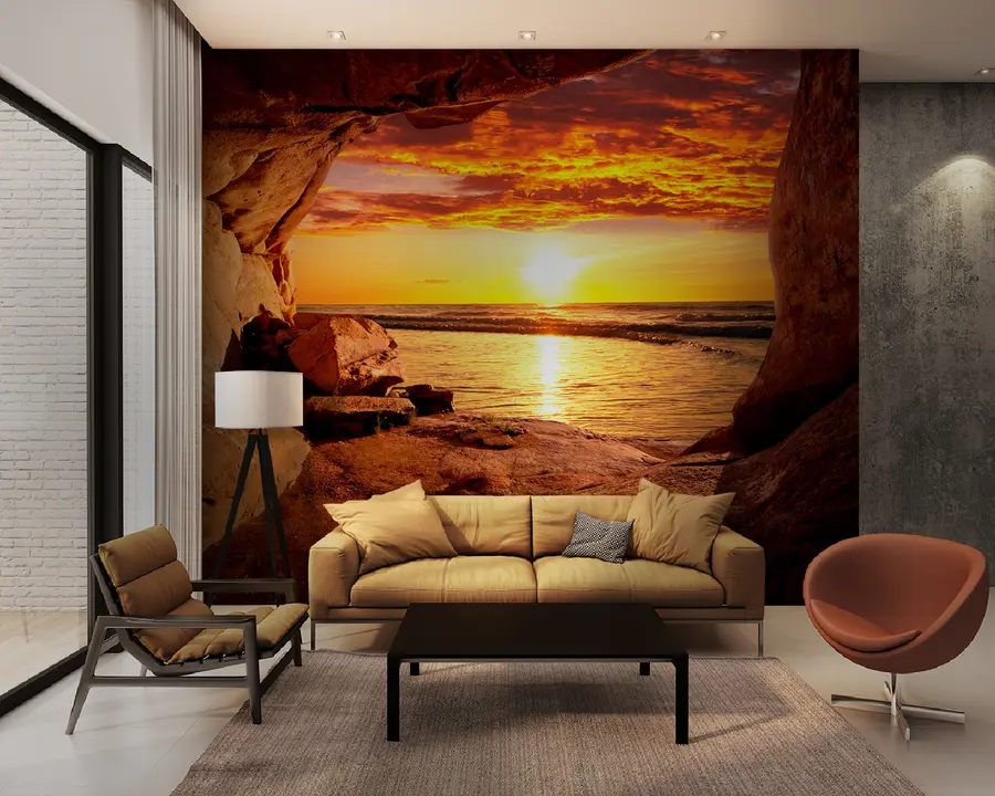 wall murals Sunset in the rocks u60242