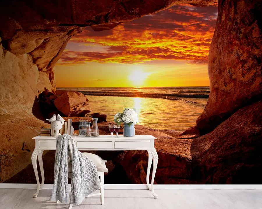 wall murals Sunset in the rocks u60242
