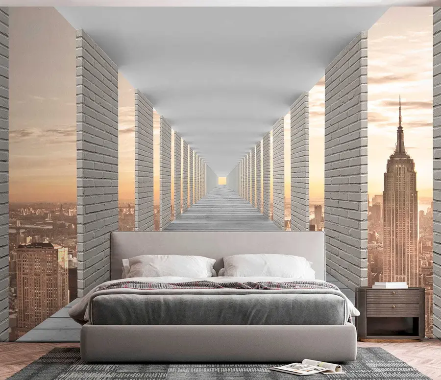 wall murals Tunnel with a view of New York u59788