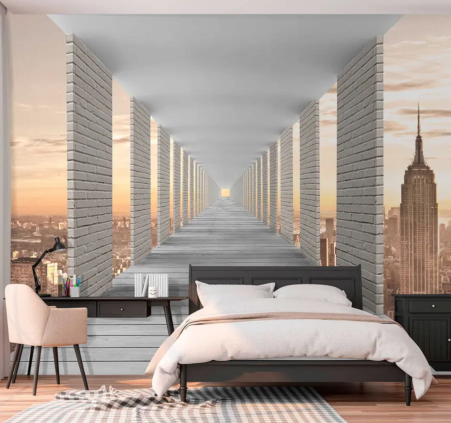 wall murals Tunnel with a view of New York u59788
