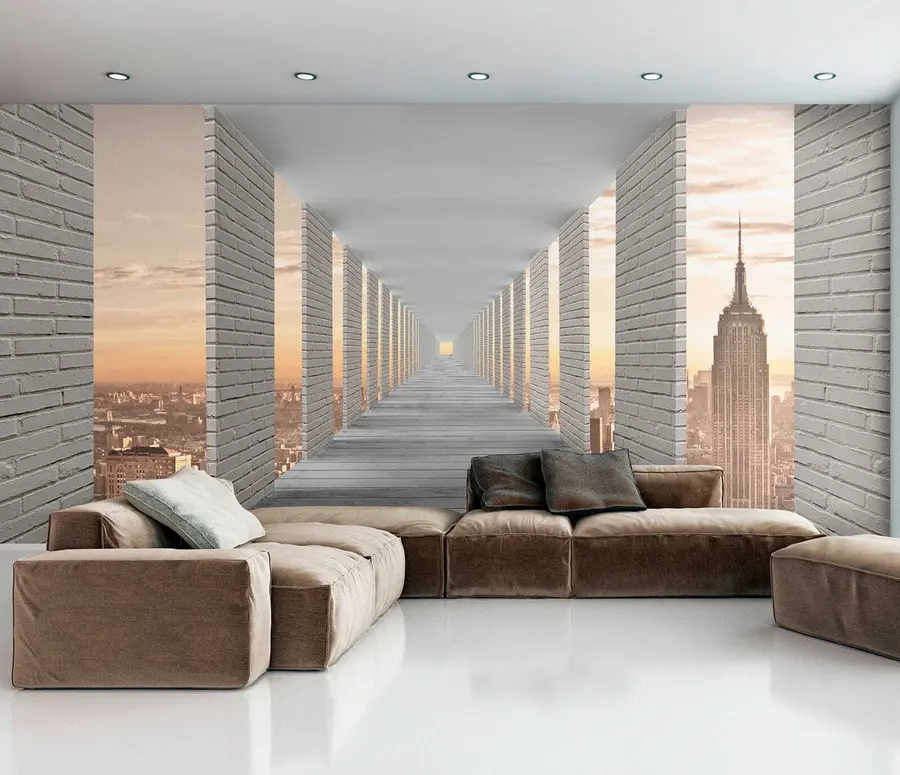 wall murals Tunnel with a view of New York u59788