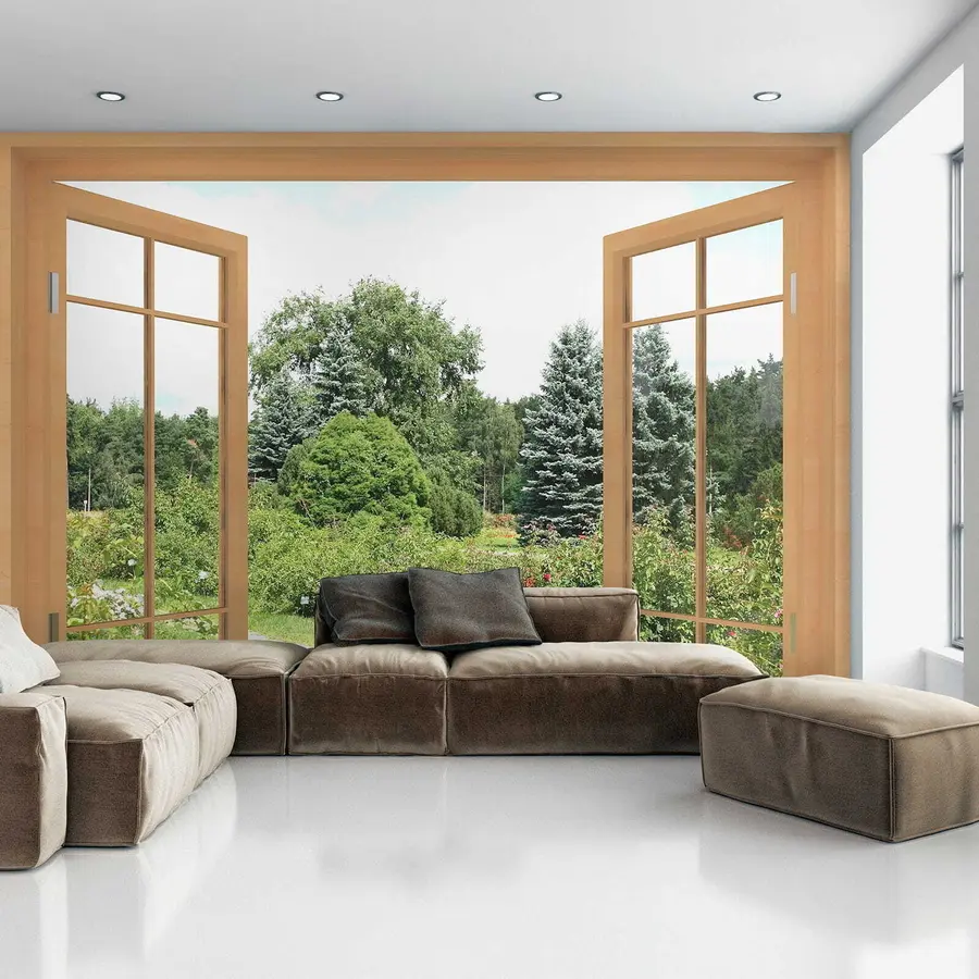 wall murals View from the window to the forest u60673