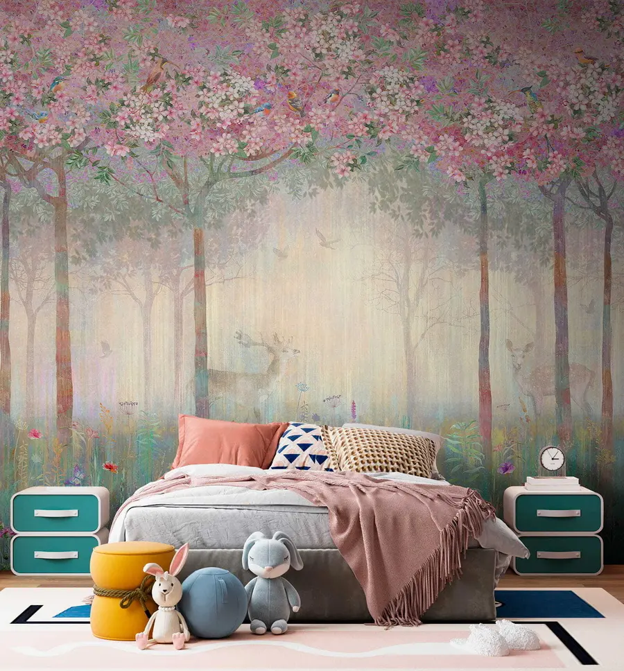 wall murals Deer in the magic forest u62100