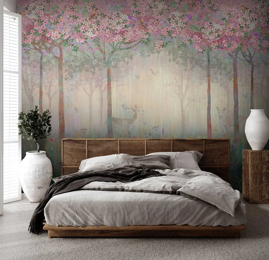 wall murals Deer in the magic forest u62100