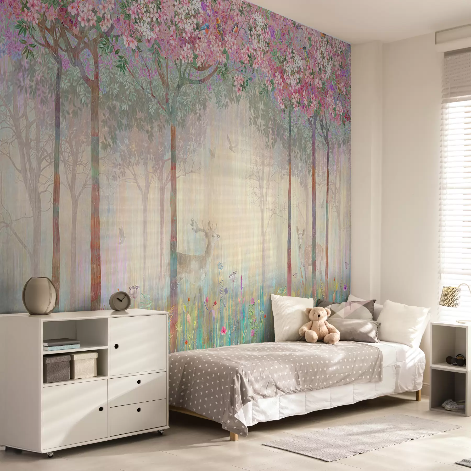 wall murals Deer in the magic forest u62100