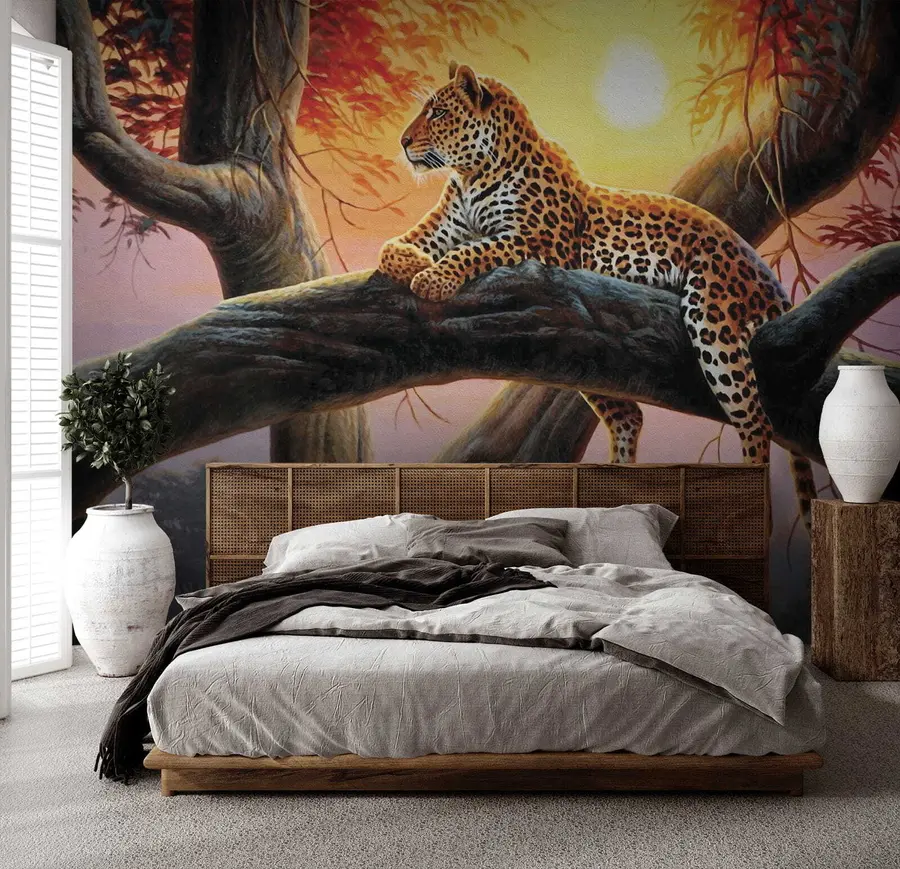 wall murals Leopard on a tree u62925