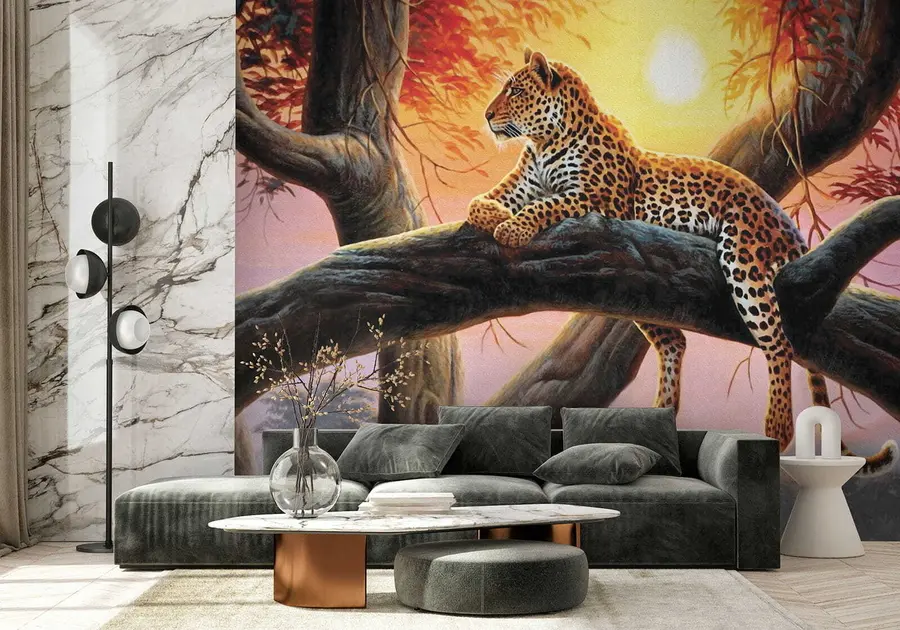 wall murals Leopard on a tree u62925