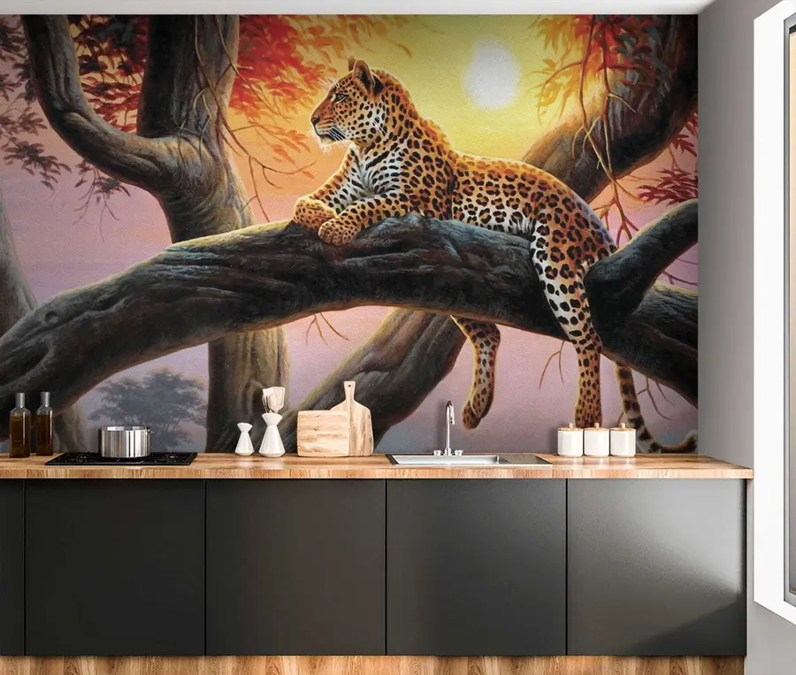 wall murals Leopard on a tree u62925