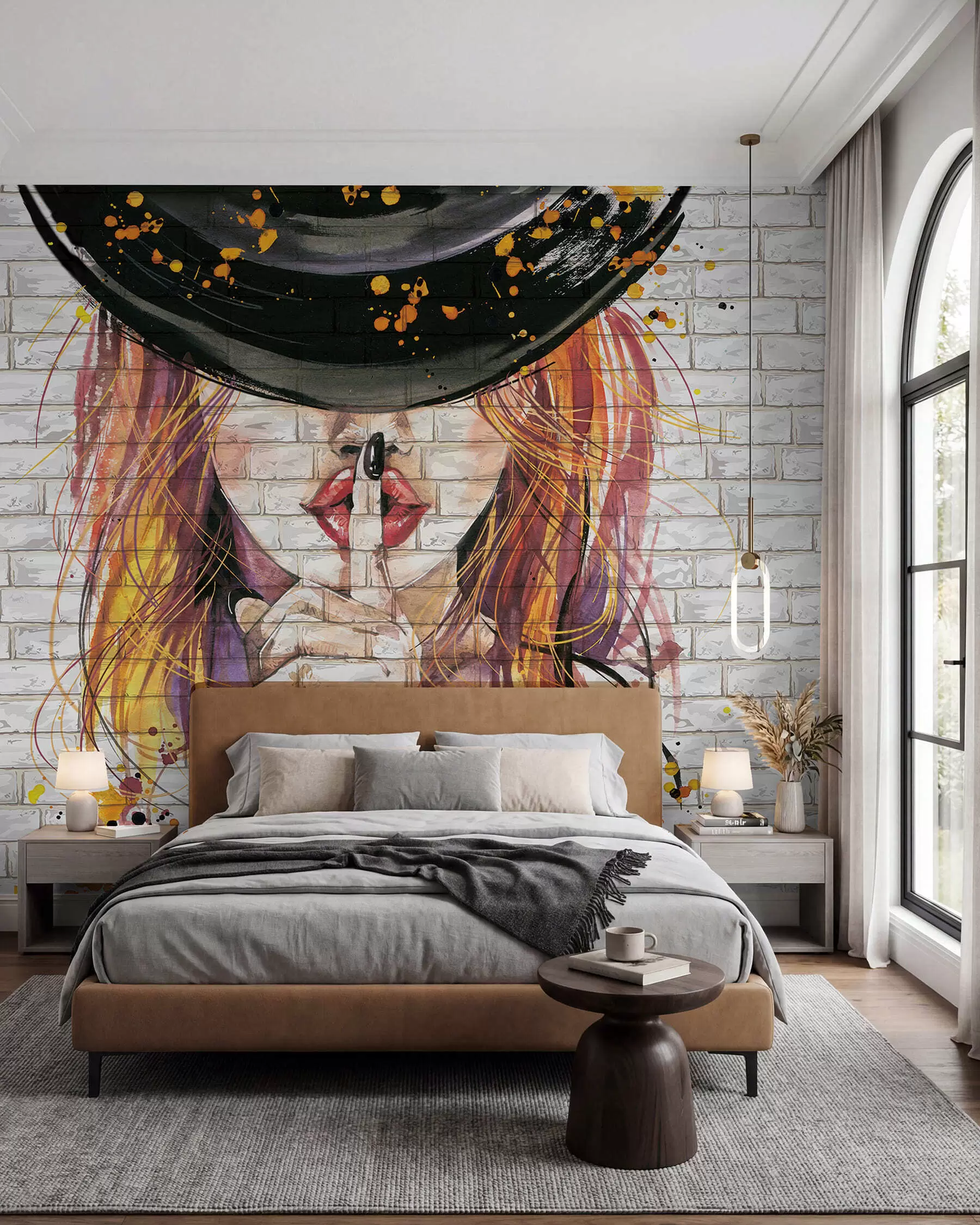 wall murals Hush in a Black Hat u67648