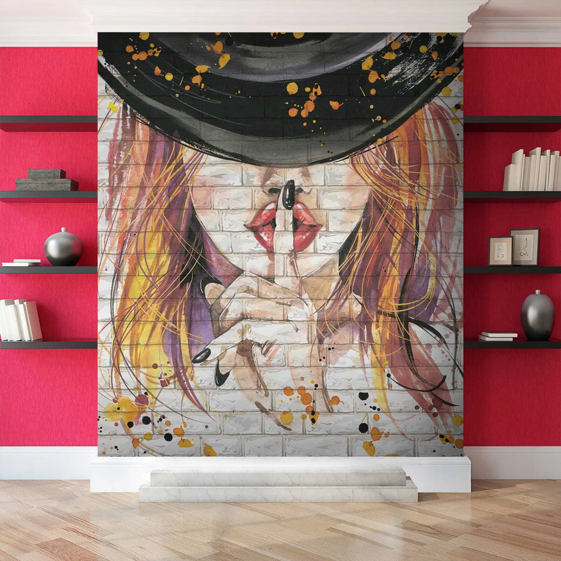 wall murals Girl with watercolors u67648