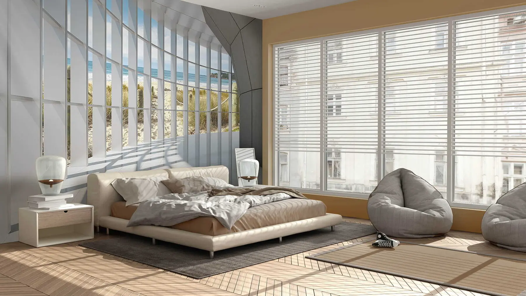 wall murals 3D corridor with sea view u70513