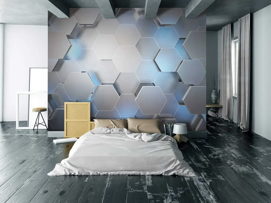 wall murals Azure, blue and rectangle u59733