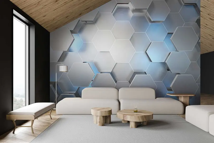 wall murals Azure, blue and rectangle u59733