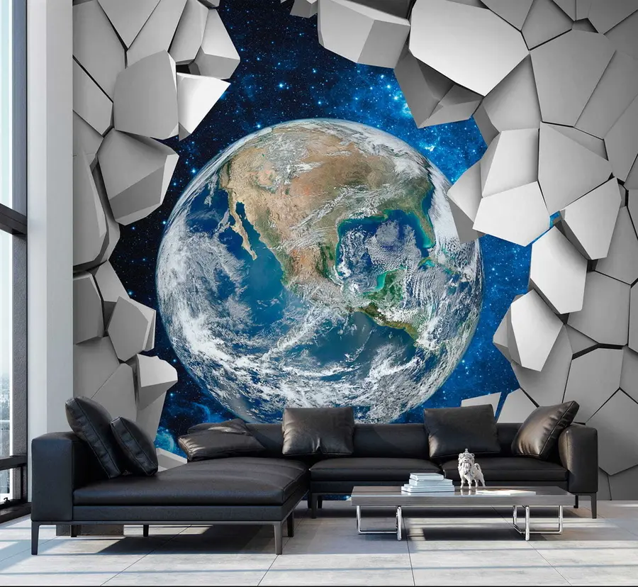 wall murals 3D wall and planet u77808
