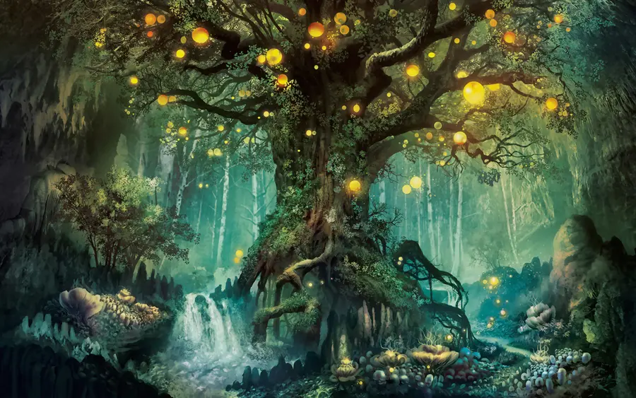 wall murals The radiance of a tree u79589