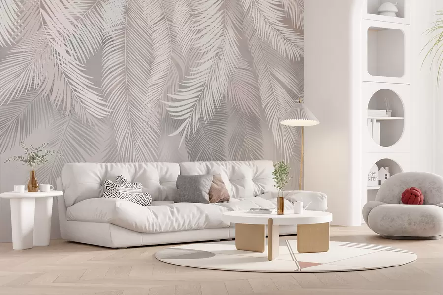 Wall murals Gray palm leaves u48556 buy UK - Uwalls.co.uk wall murals Gray palm leaves u48556
