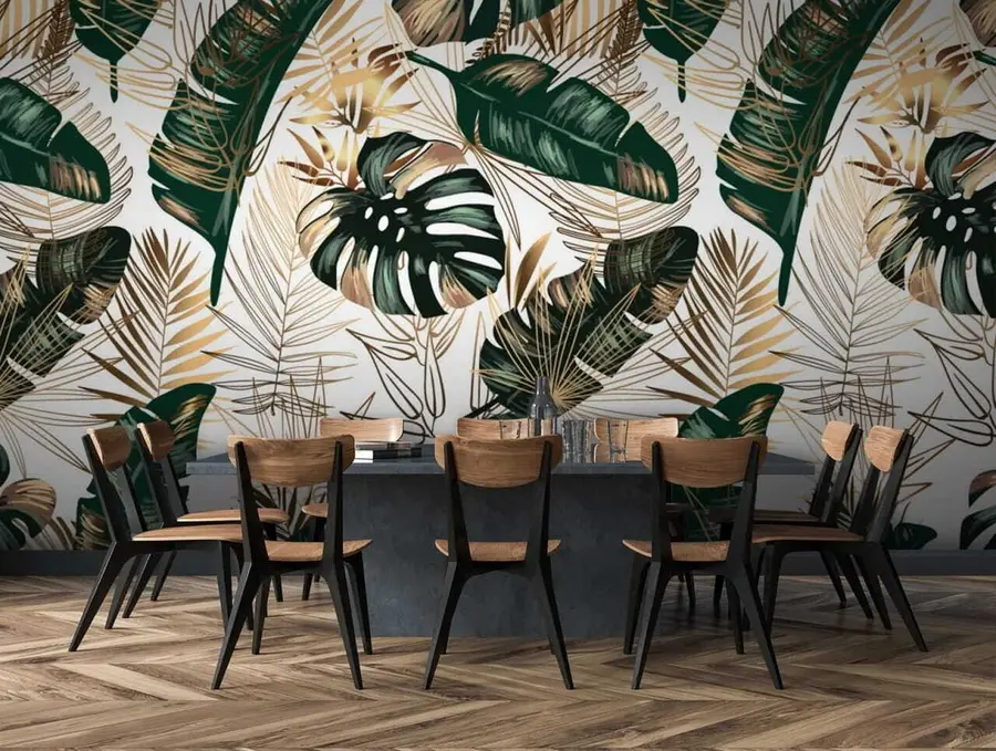 wall murals Banana leaves and palm leaves u53279