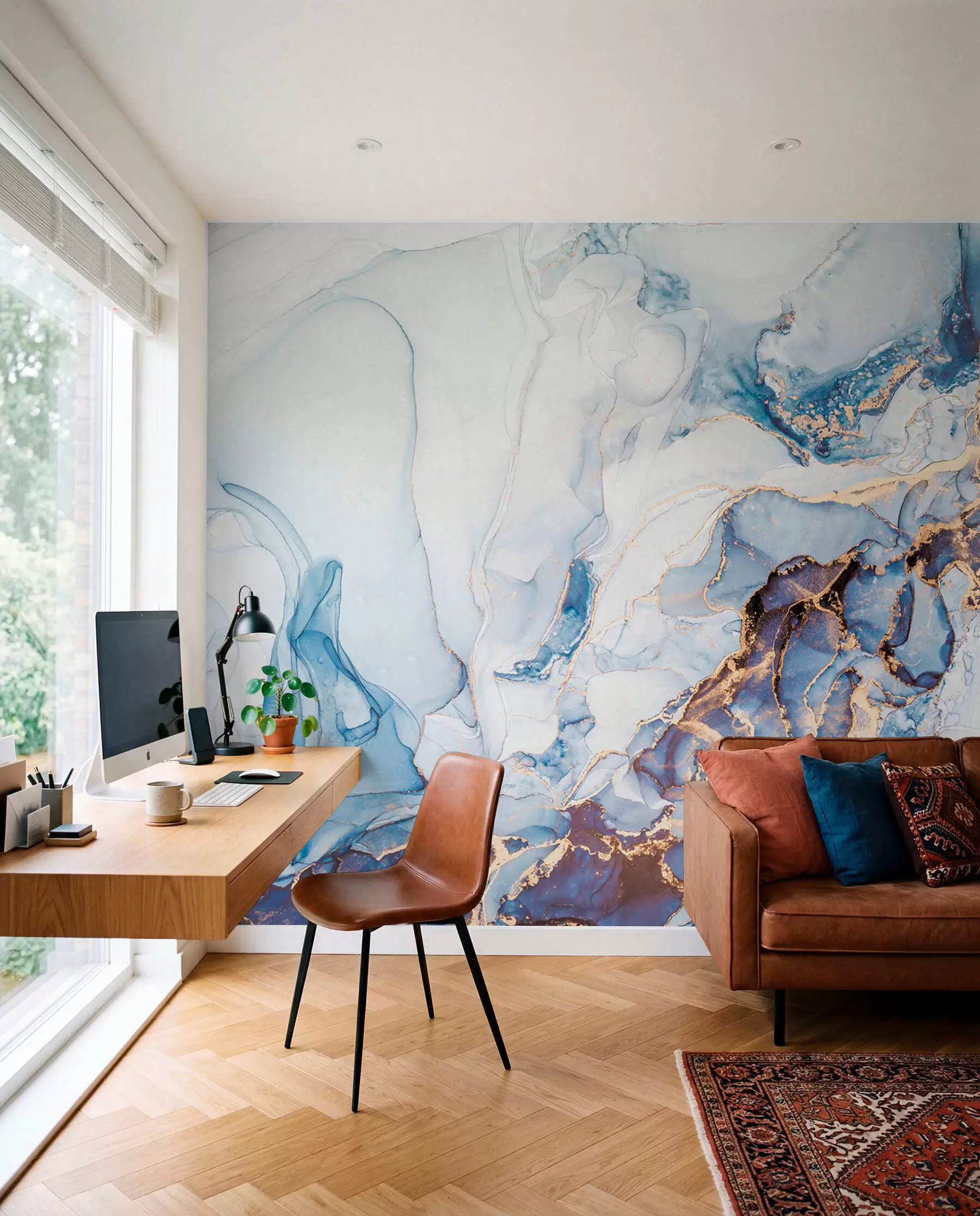wall murals Blue Marble with Copper u70767