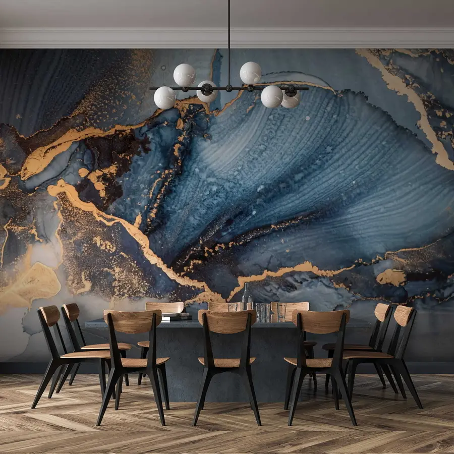 wall murals Blue abstract art, marble, fluid u70781