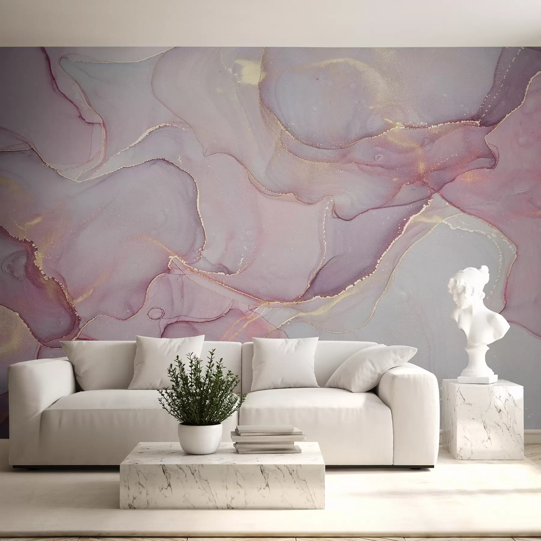 wall murals Fluid in pink u70787
