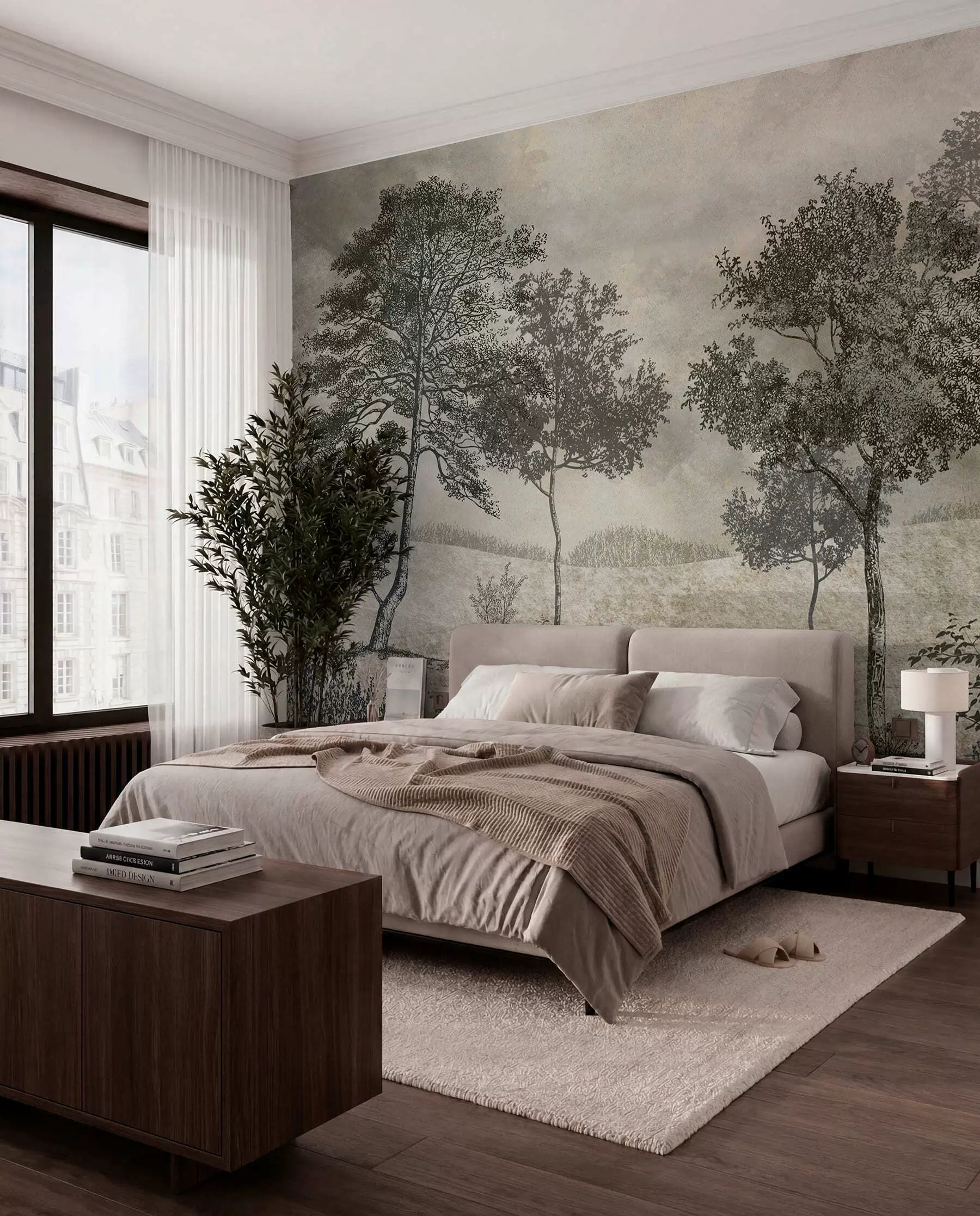 wall murals Woodland in Fine Lines u80030