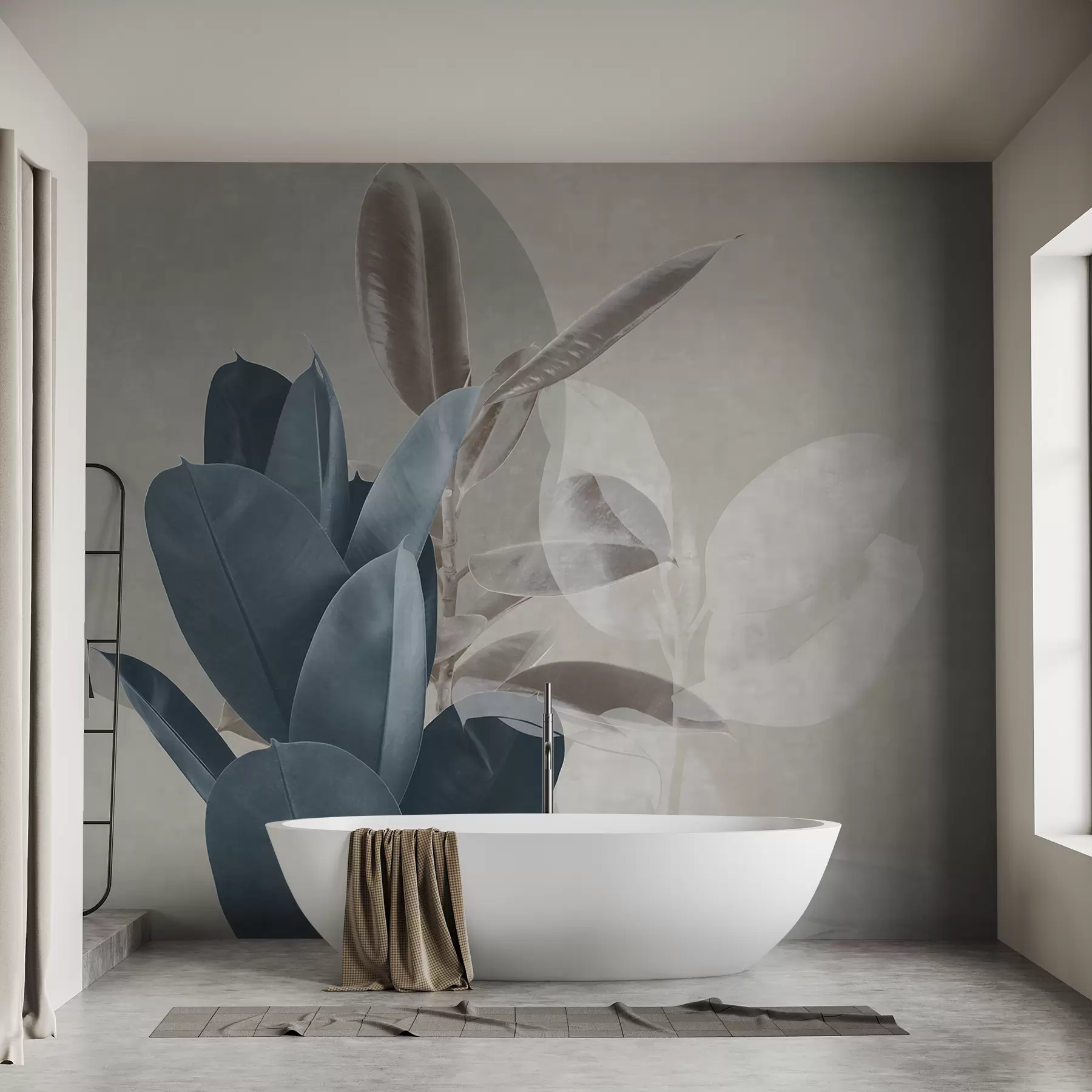 wall murals Ficus on grunge wall background u71334
