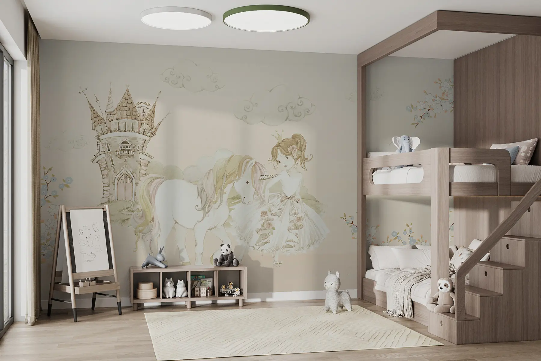 wall murals Princess and unicorn u19274