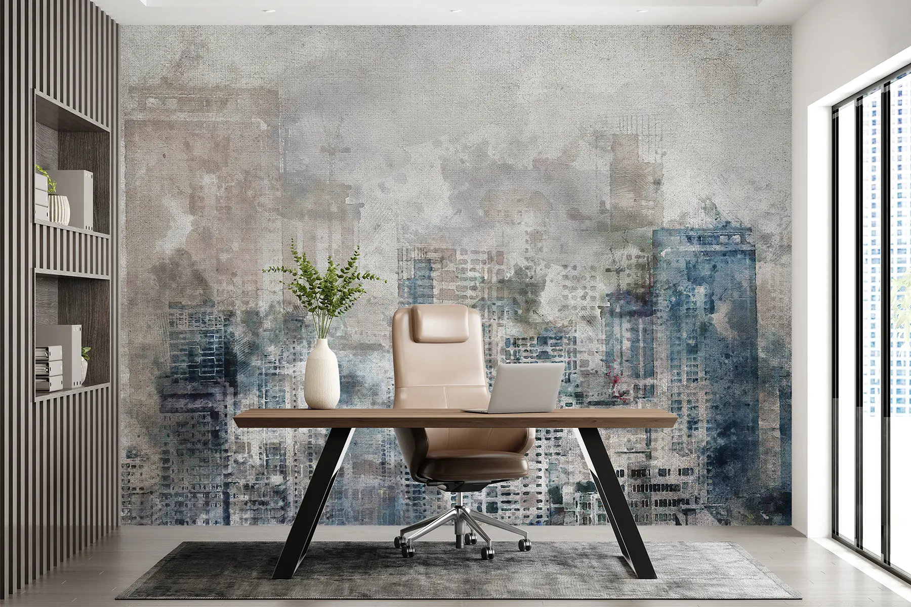 wall murals Watercolor city, canvas u20070