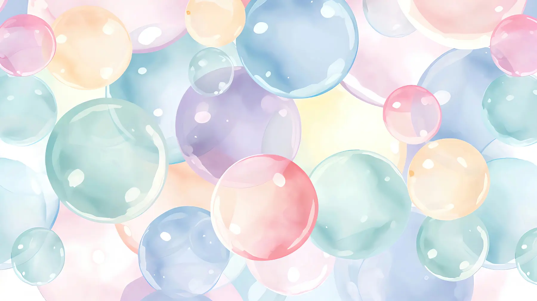 wall murals Bubbles in pastel colours u99730