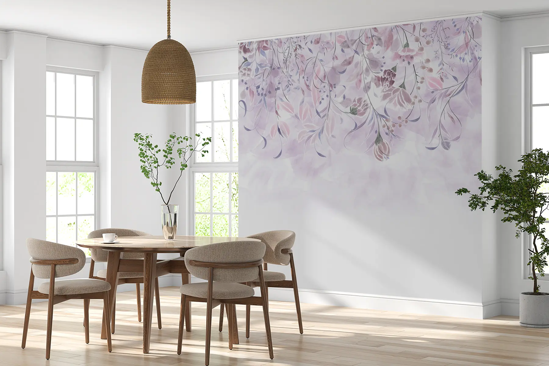 wall murals Delicate flowers in purple colours w00072
