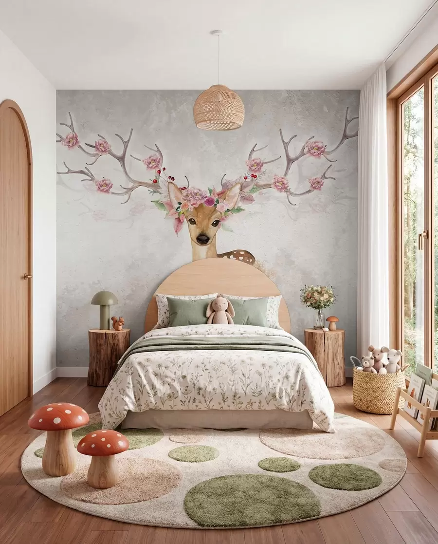 wall murals Deer with Blossom Antlers II u04671d2