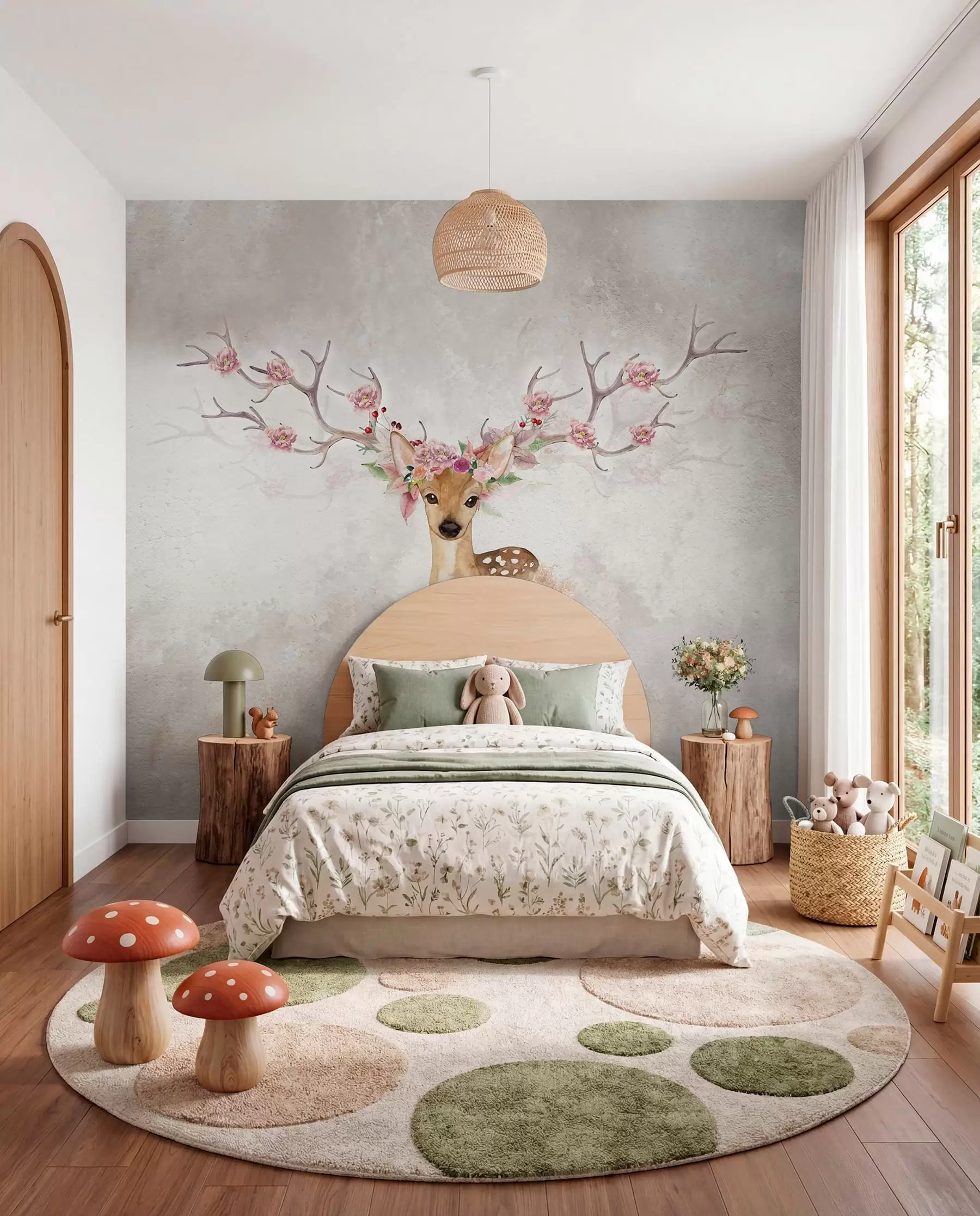 wall murals Deer with Blossom Antlers I u04671d1