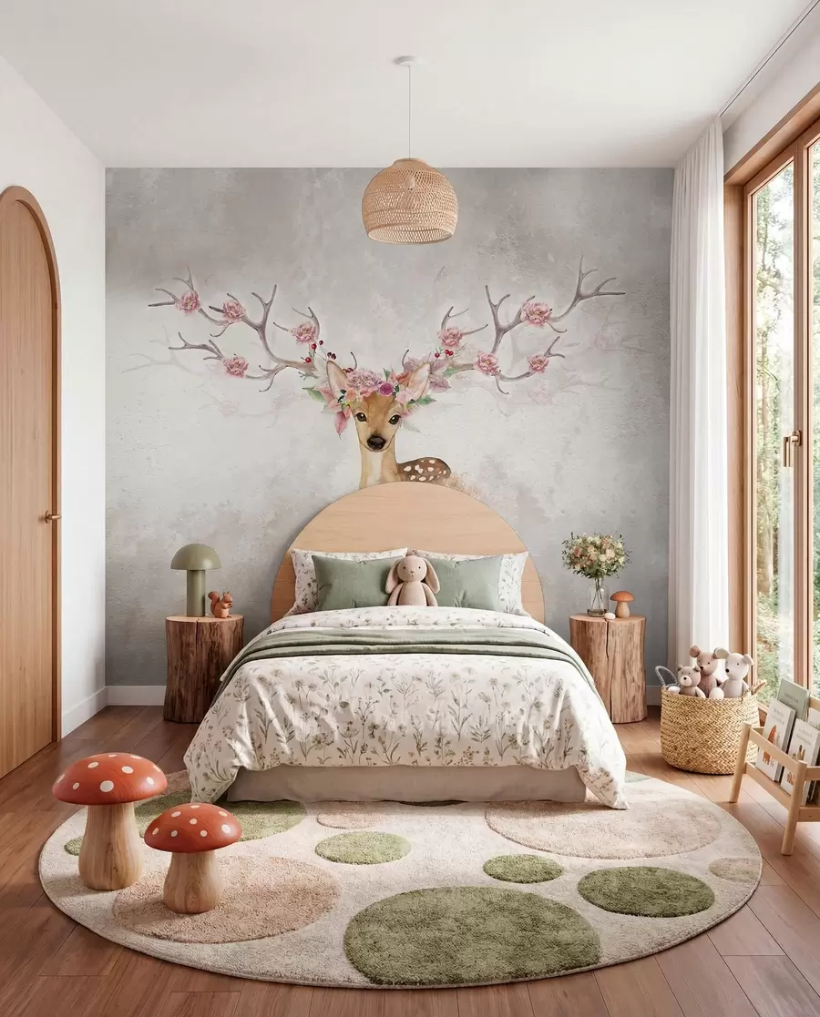 wall murals Deer with Blossom Antlers I u04671d1