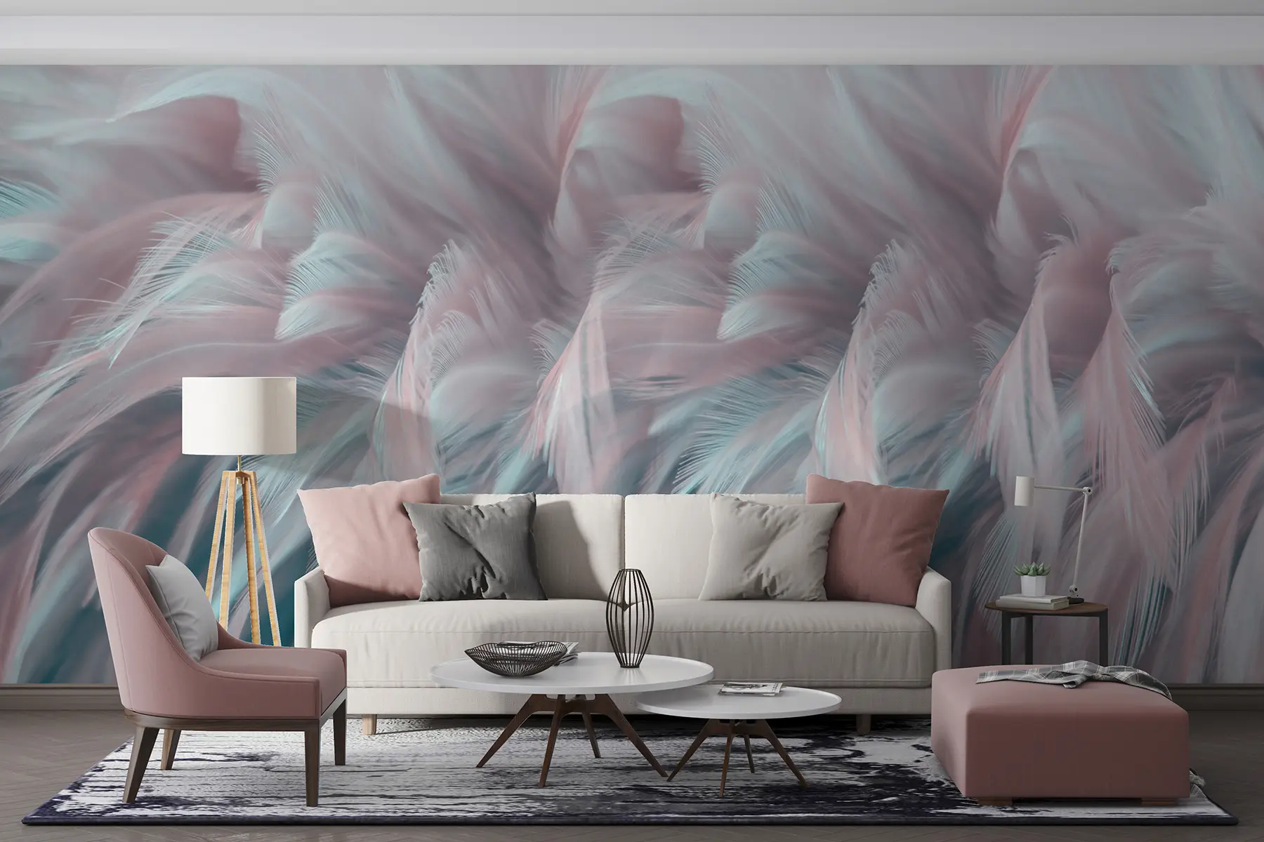 wall murals Colourful feathers u45689d2