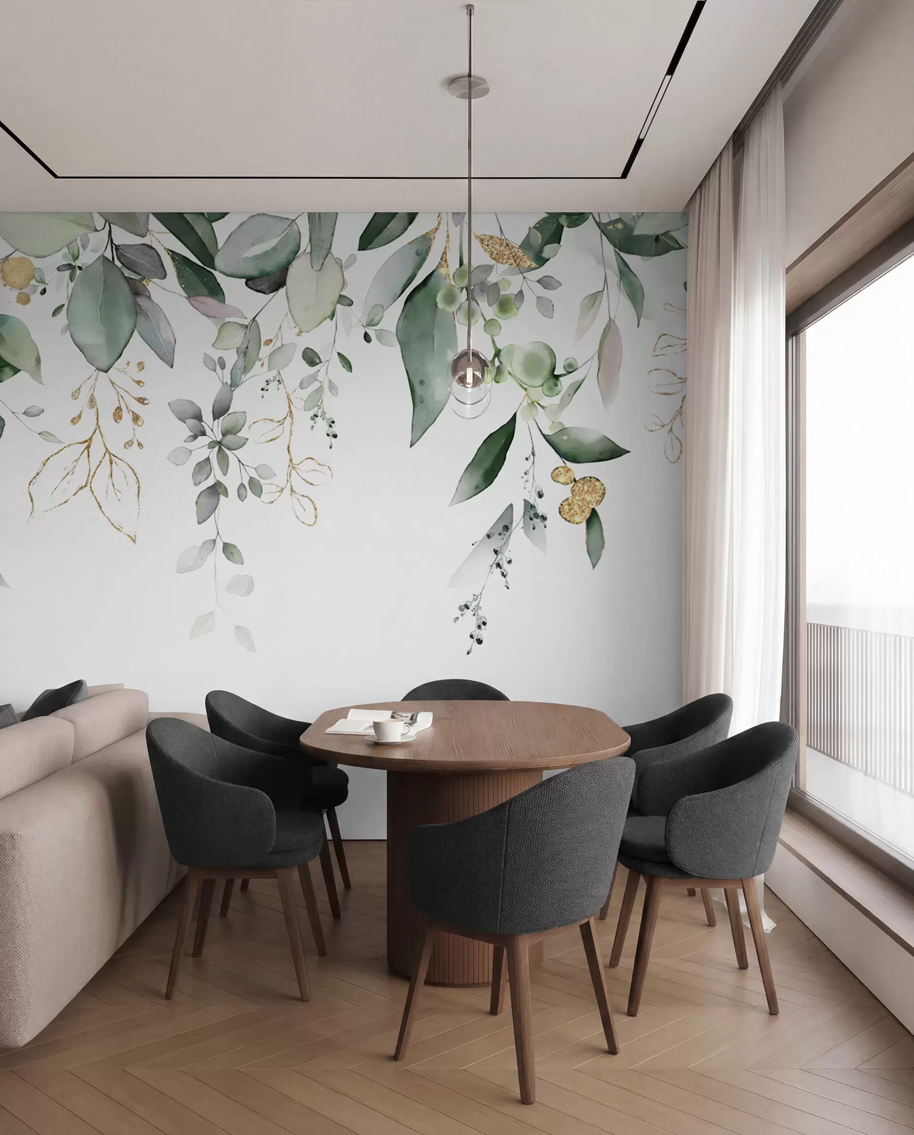 wall murals Eucalyptus Leaf Curtain II u95506d2