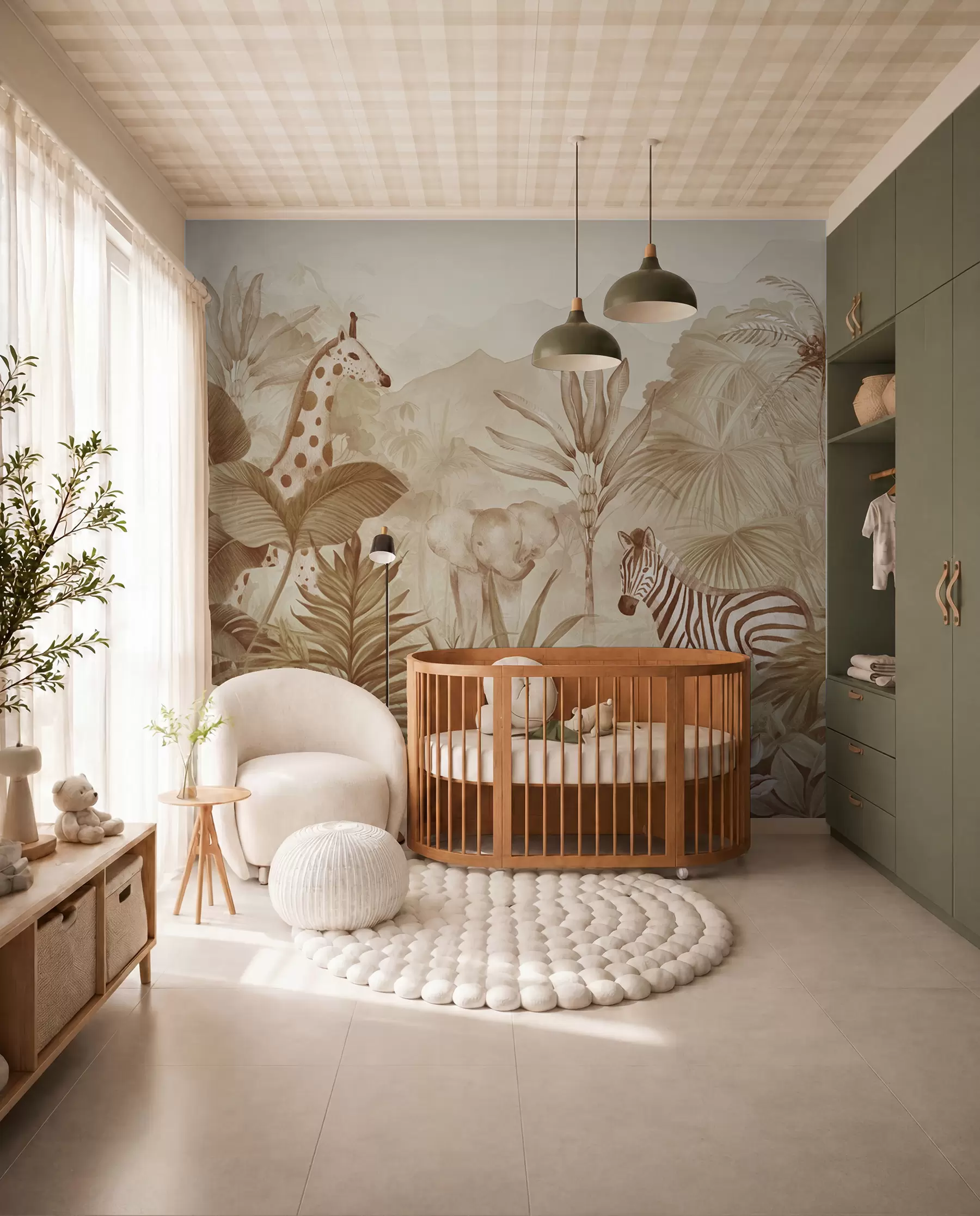 wall murals Sepia Safari Companions w00089v1