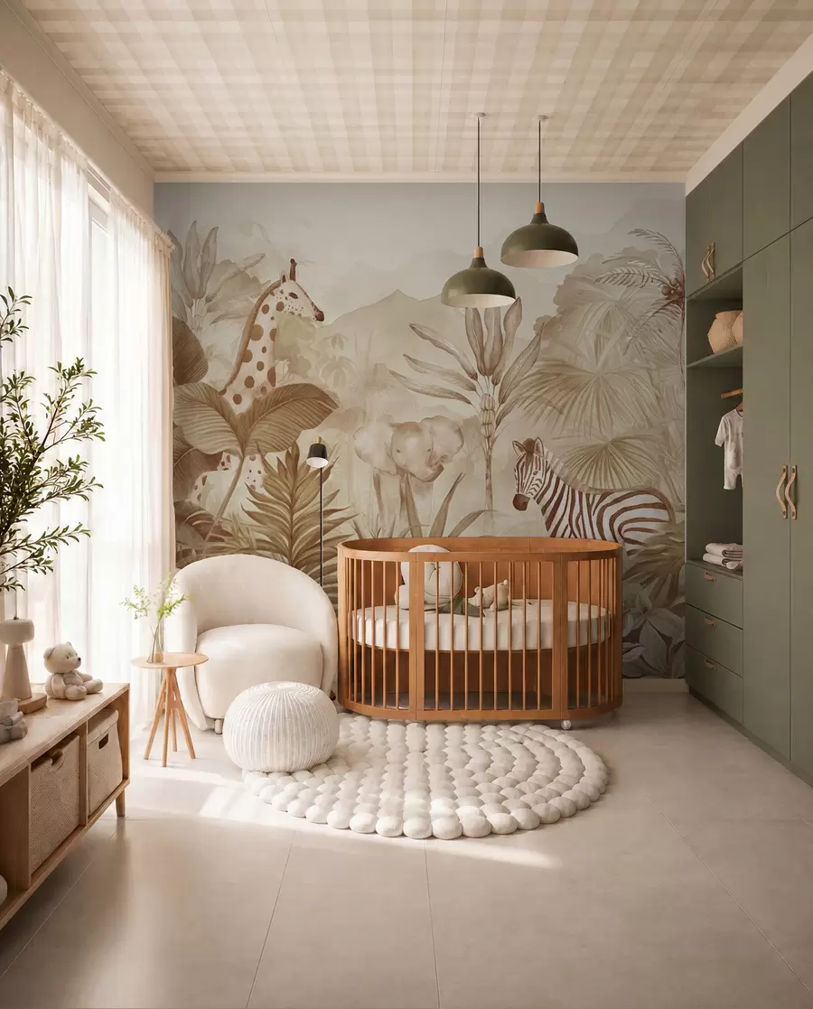 wall murals Sepia Safari Companions w00089v1