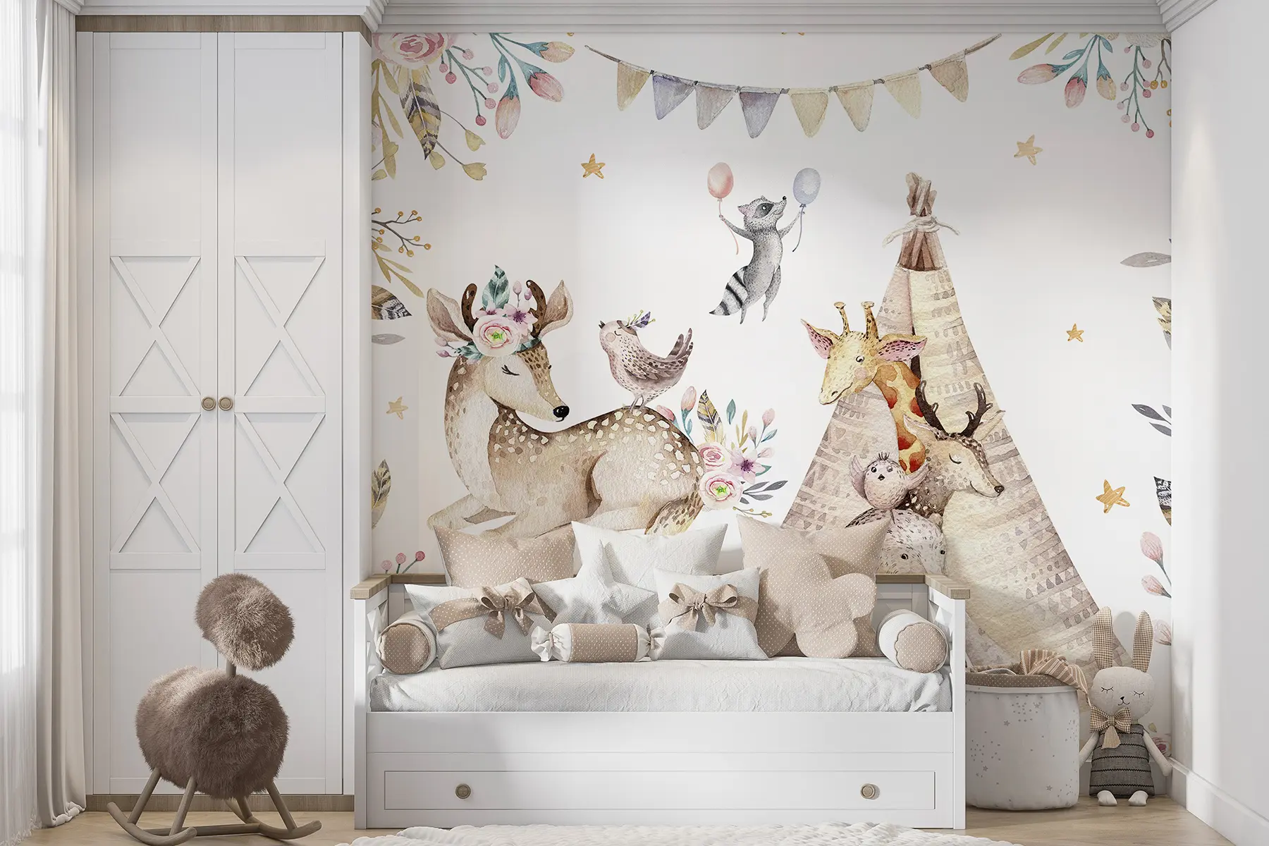 wall murals Fairytale party with animals u01584d1