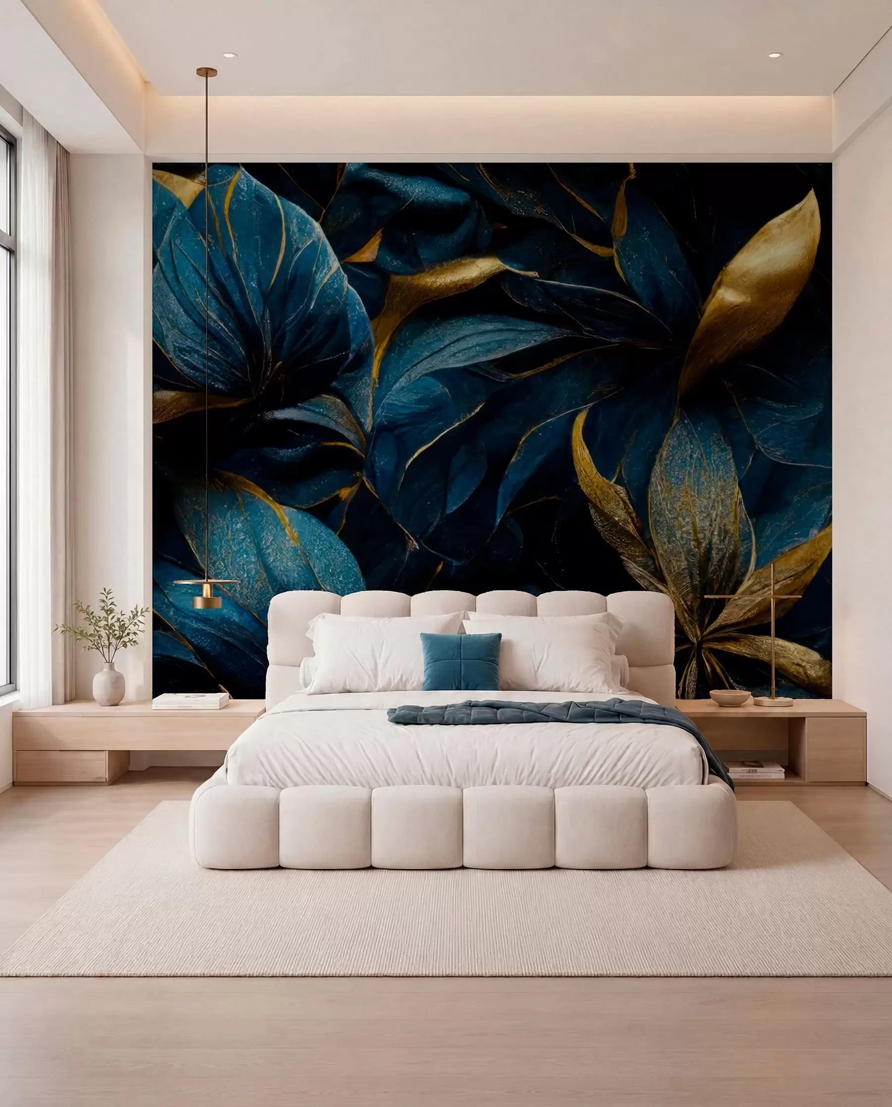 wall murals Blue royal flowers u74140d1