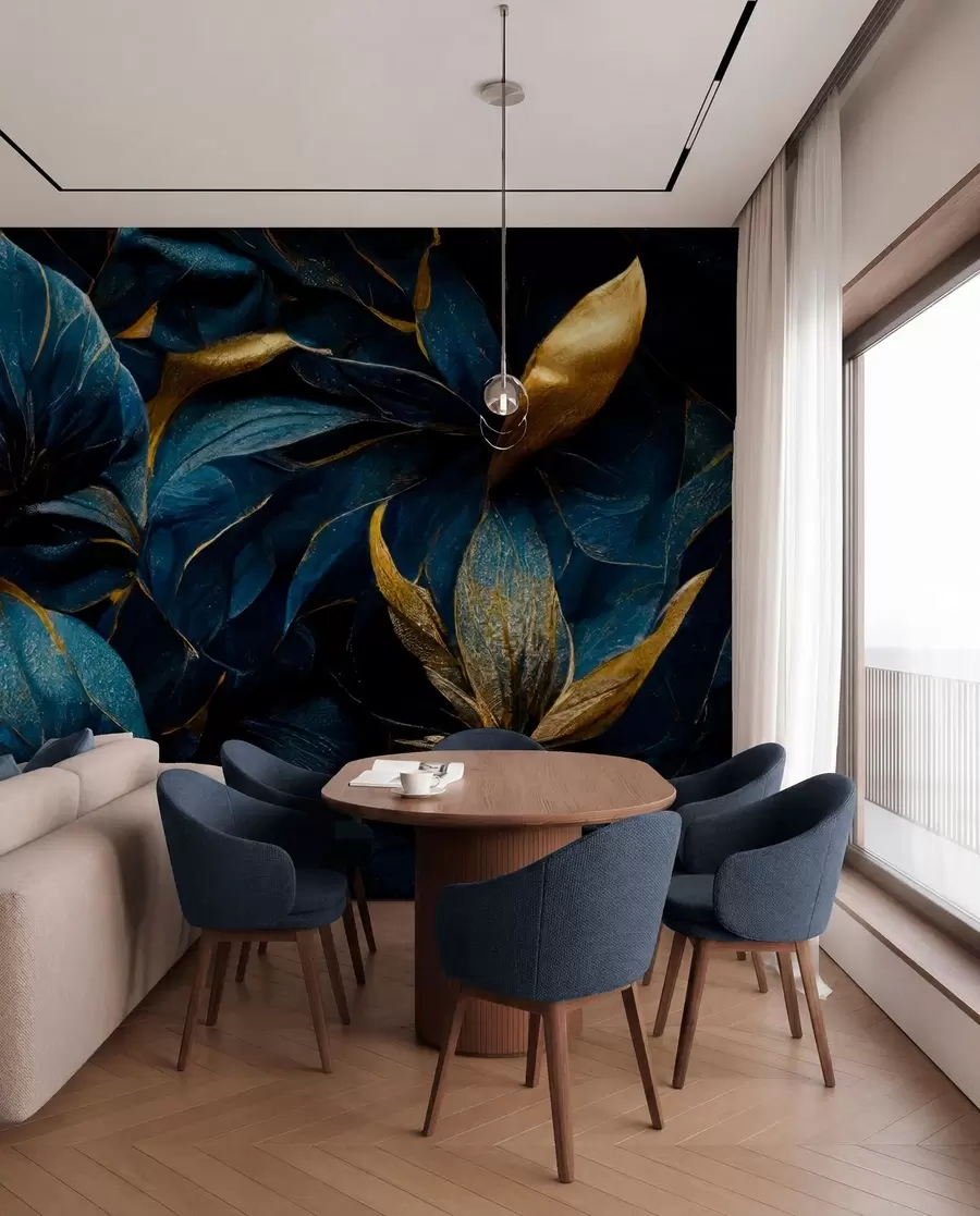 wall murals Blue royal flowers u74140d1