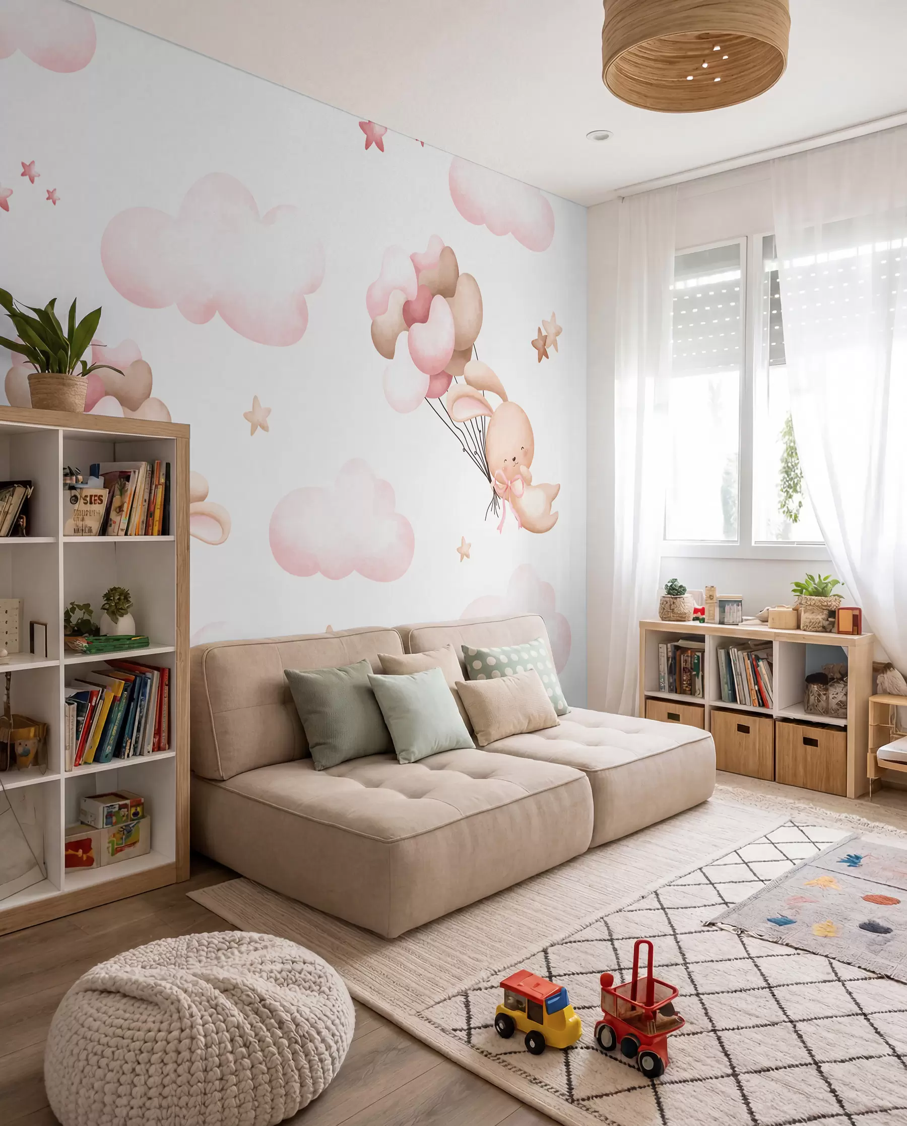 wall murals Bunnies on a Balloon Trip I u95399d1