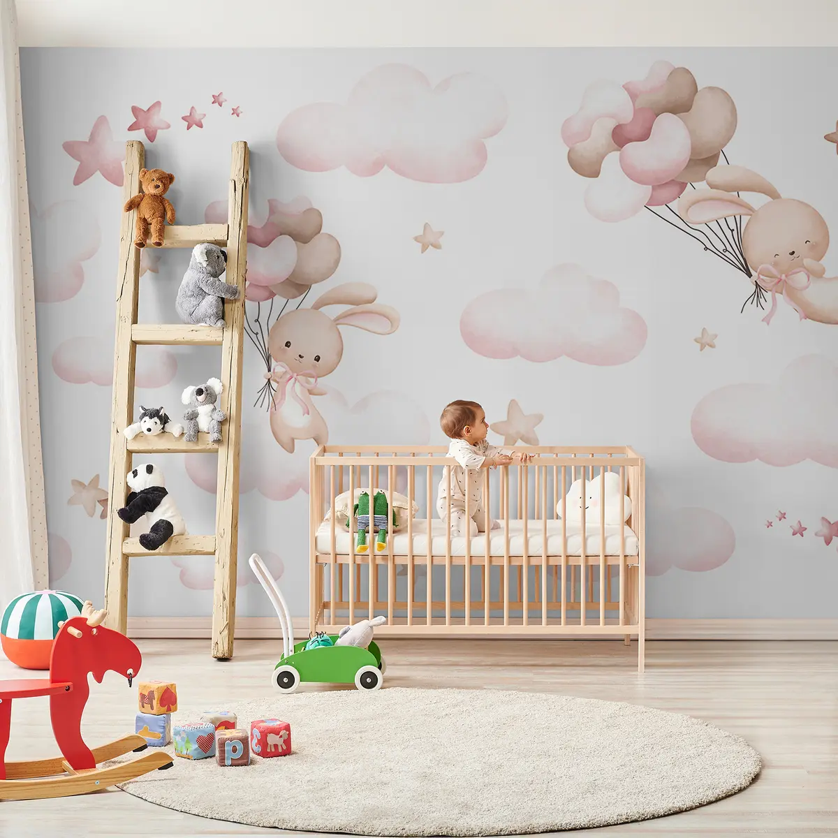 wall murals Bunnies on a Balloon Trip II u95399d2